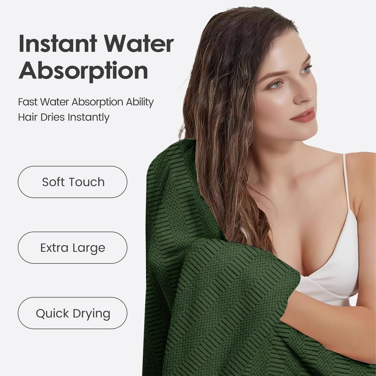 Microfiber Bath Towel (30" x 60"), Oversized Thick Towels, Soft, Super Absorbent and Fast Drying, No Fading Multipurpose Use for Sports, Travel, Fitness, Yoga, 30 in 60 in, Grey Count | Microfiber, Hanging Loop, Oversized, Soft & Absorbent, Fast