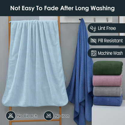 Microfiber Bath Towel (30" x 60"), Oversized Thick Towels, Soft, Super Absorbent and Fast Drying, No Fading Multipurpose Use for Sports, Travel, Fitness, Yoga, 30 in 60 in, Grey Count | Microfiber, Hanging Loop, Oversized, Soft & Absorbent, Fast
