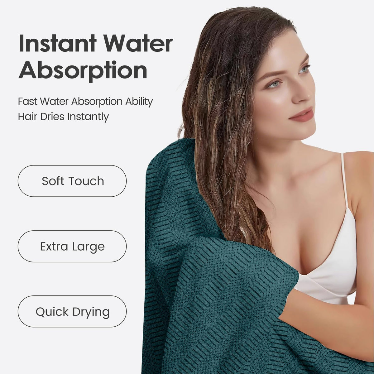 Microfiber Bath Towel (30" x 60"), Oversized Thick Towels, Soft, Super Absorbent and Fast Drying, No Fading Multipurpose Use for Sports, Travel, Fitness, Yoga, 30 in 60 in, Grey Count | Microfiber, Hanging Loop, Oversized, Soft & Absorbent, Fast
