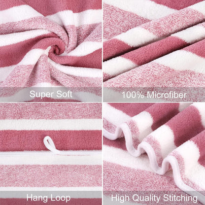 Microfiber Bath Towel (30" x 60"), Oversized Thick Towels, Soft, Super Absorbent and Fast Drying, No Fading Multipurpose Use for Sports, Travel, Fitness, Yoga, 30 in 60 in, Grey Count | Microfiber, Hanging Loop, Oversized, Soft & Absorbent, Fast