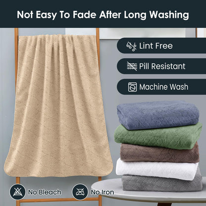 Microfiber Bath Towel (30" x 60"), Oversized Thick Towels, Soft, Super Absorbent and Fast Drying, No Fading Multipurpose Use for Sports, Travel, Fitness, Yoga, 30 in 60 in, Grey Count | Microfiber, Hanging Loop, Oversized, Soft & Absorbent, Fast
