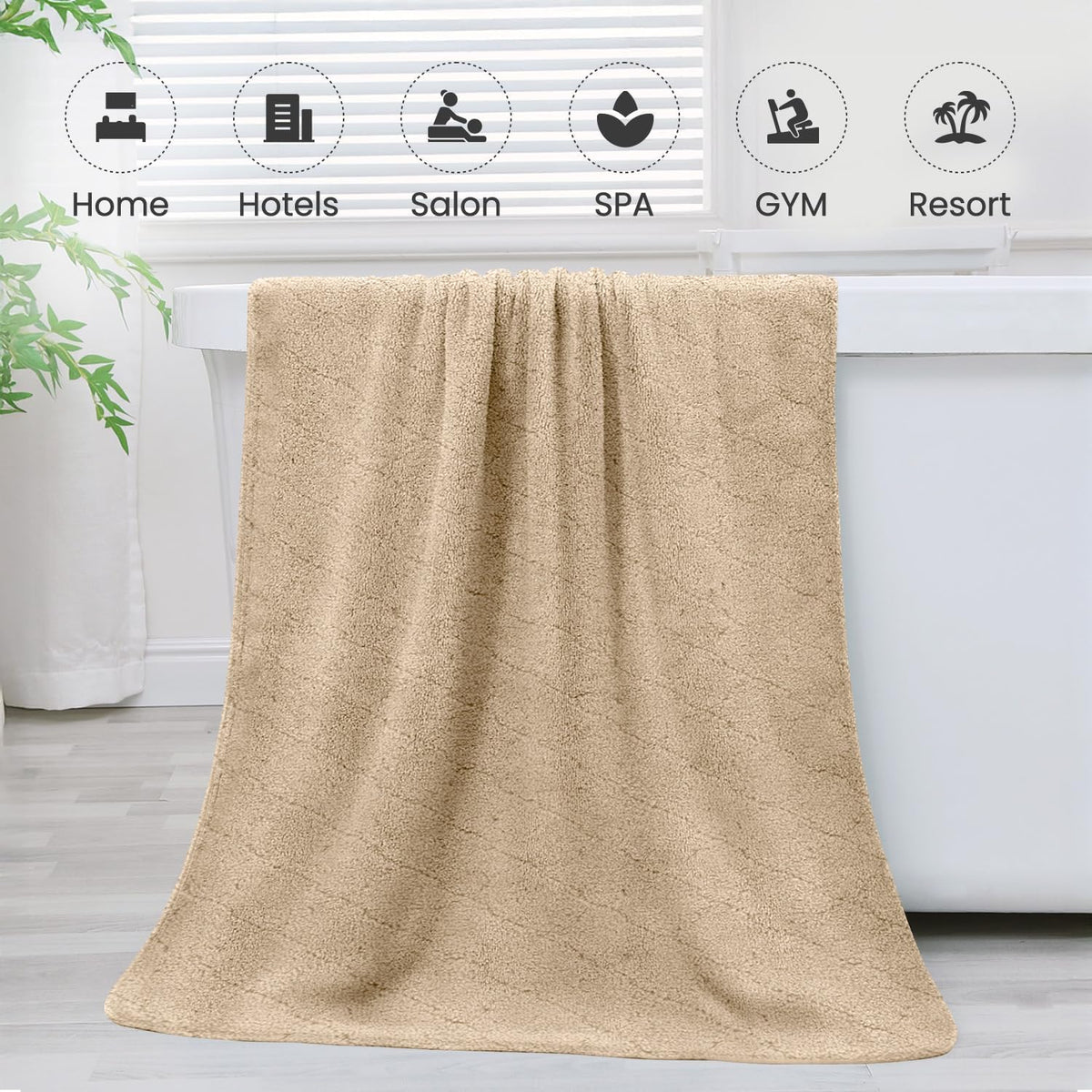 Microfiber Bath Towel (30" x 60"), Oversized Thick Towels, Soft, Super Absorbent and Fast Drying, No Fading Multipurpose Use for Sports, Travel, Fitness, Yoga, 30 in 60 in, Grey Count | Microfiber, Hanging Loop, Oversized, Soft & Absorbent, Fast
