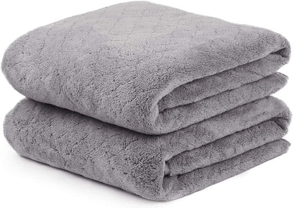 Microfiber Bath Towel (30" x 60"), Oversized Thick Towels, Soft, Super Absorbent and Fast Drying, No Fading Multipurpose Use for Sports, Travel, Fitness, Yoga, 30 in 60 in, Grey Count | Microfiber, Hanging Loop, Oversized, Soft & Absorbent, Fast