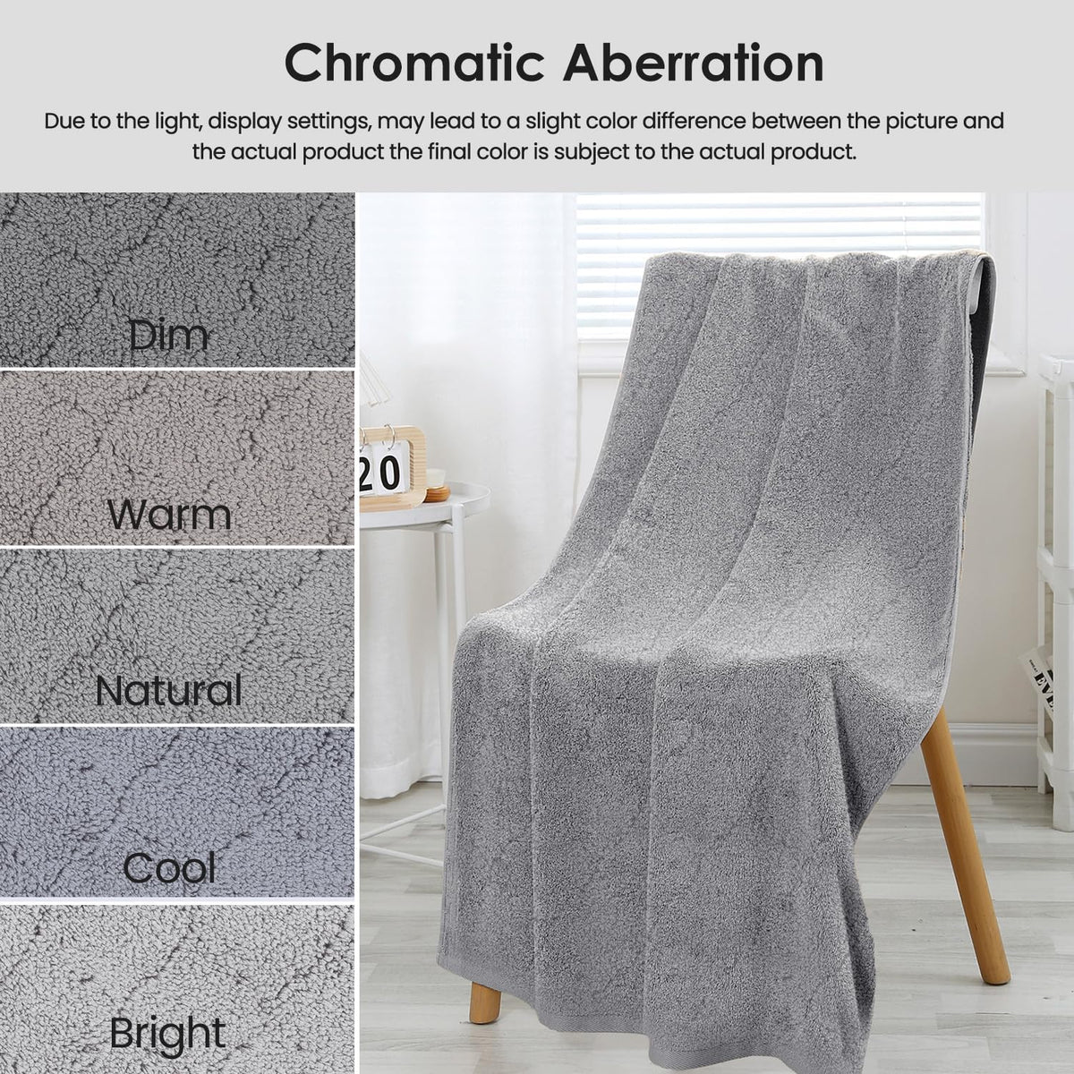 Microfiber Bath Towel (30" x 60"), Oversized Thick Towels, Soft, Super Absorbent and Fast Drying, No Fading Multipurpose Use for Sports, Travel, Fitness, Yoga, 30 in 60 in, Grey Count | Microfiber, Hanging Loop, Oversized, Soft & Absorbent, Fast