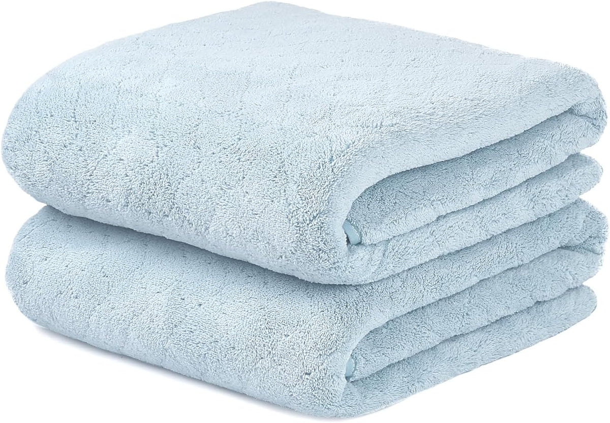 Microfiber Bath Towel (30" x 60"), Oversized Thick Towels, Soft, Super Absorbent and Fast Drying, No Fading Multipurpose Use for Sports, Travel, Fitness, Yoga, 30 in 60 in, Grey Count | Microfiber, Hanging Loop, Oversized, Soft & Absorbent, Fast