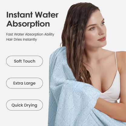Microfiber Bath Towel (30" x 60"), Oversized Thick Towels, Soft, Super Absorbent and Fast Drying, No Fading Multipurpose Use for Sports, Travel, Fitness, Yoga, 30 in 60 in, Grey Count | Microfiber, Hanging Loop, Oversized, Soft & Absorbent, Fast
