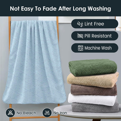 Microfiber Bath Towel (30" x 60"), Oversized Thick Towels, Soft, Super Absorbent and Fast Drying, No Fading Multipurpose Use for Sports, Travel, Fitness, Yoga, 30 in 60 in, Grey Count | Microfiber, Hanging Loop, Oversized, Soft & Absorbent, Fast