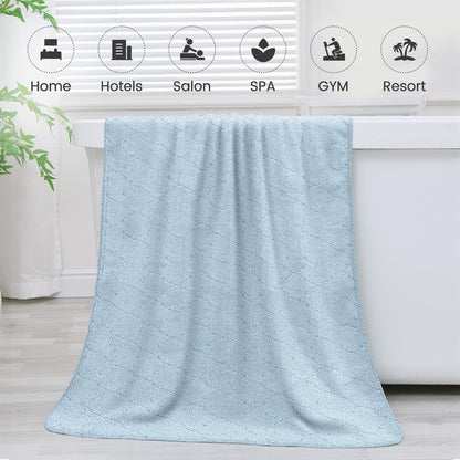 Microfiber Bath Towel (30" x 60"), Oversized Thick Towels, Soft, Super Absorbent and Fast Drying, No Fading Multipurpose Use for Sports, Travel, Fitness, Yoga, 30 in 60 in, Grey Count | Microfiber, Hanging Loop, Oversized, Soft & Absorbent, Fast