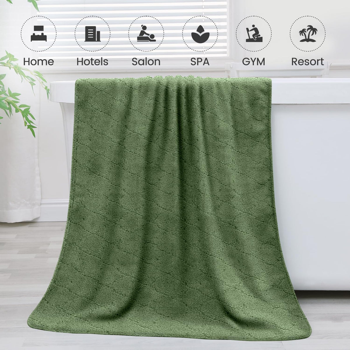Microfiber Bath Towel (30" x 60"), Oversized Thick Towels, Soft, Super Absorbent and Fast Drying, No Fading Multipurpose Use for Sports, Travel, Fitness, Yoga, 30 in 60 in, Grey Count | Microfiber, Hanging Loop, Oversized, Soft & Absorbent, Fast