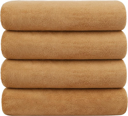 Microfiber Bath Towel (30" x 60"), Oversized Thick Towels, Soft, Super Absorbent and Fast Drying, No Fading Multipurpose Use for Sports, Travel, Fitness, Yoga, 30 in 60 in, Grey Count | Microfiber, Hanging Loop, Oversized, Soft & Absorbent, Fast