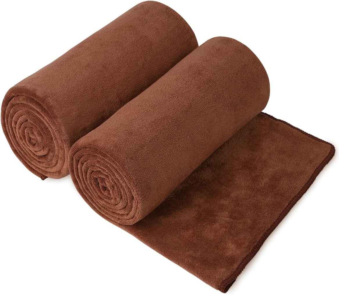 Microfiber Bath Towel (30" x 60"), Oversized Thick Towels, Soft, Super Absorbent and Fast Drying, No Fading Multipurpose Use for Sports, Travel, Fitness, Yoga, 30 in 60 in, Grey Count | Microfiber, Hanging Loop, Oversized, Soft & Absorbent, Fast