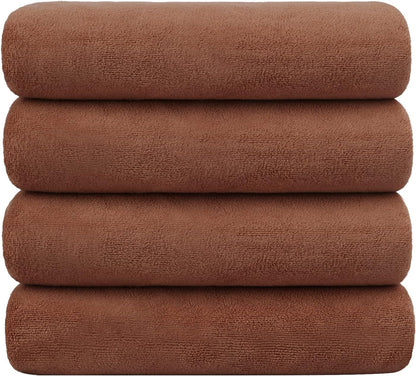 Microfiber Bath Towel (30" x 60"), Oversized Thick Towels, Soft, Super Absorbent and Fast Drying, No Fading Multipurpose Use for Sports, Travel, Fitness, Yoga, 30 in 60 in, Grey Count | Microfiber, Hanging Loop, Oversized, Soft & Absorbent, Fast