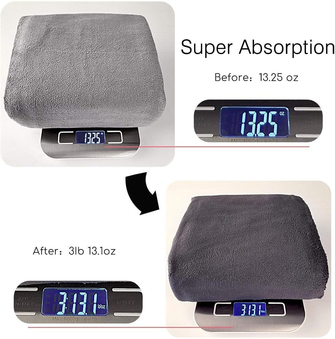 Microfiber Bath Towel (30" x 60"), Oversized Thick Towels, Soft, Super Absorbent and Fast Drying, No Fading Multipurpose Use for Sports, Travel, Fitness, Yoga, 30 in 60 in, Grey Count | Microfiber, Hanging Loop, Oversized, Soft & Absorbent, Fast