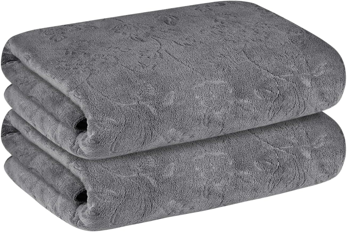 Microfiber Bath Towel (30" x 60"), Oversized Thick Towels, Soft, Super Absorbent and Fast Drying, No Fading Multipurpose Use for Sports, Travel, Fitness, Yoga, 30 in 60 in, Grey Count | Microfiber, Hanging Loop, Oversized, Soft & Absorbent, Fast