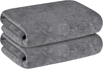 Microfiber Bath Towel (30" x 60"), Oversized Thick Towels, Soft, Super Absorbent and Fast Drying, No Fading Multipurpose Use for Sports, Travel, Fitness, Yoga, 30 in 60 in, Grey Count | Microfiber, Hanging Loop, Oversized, Soft & Absorbent, Fast