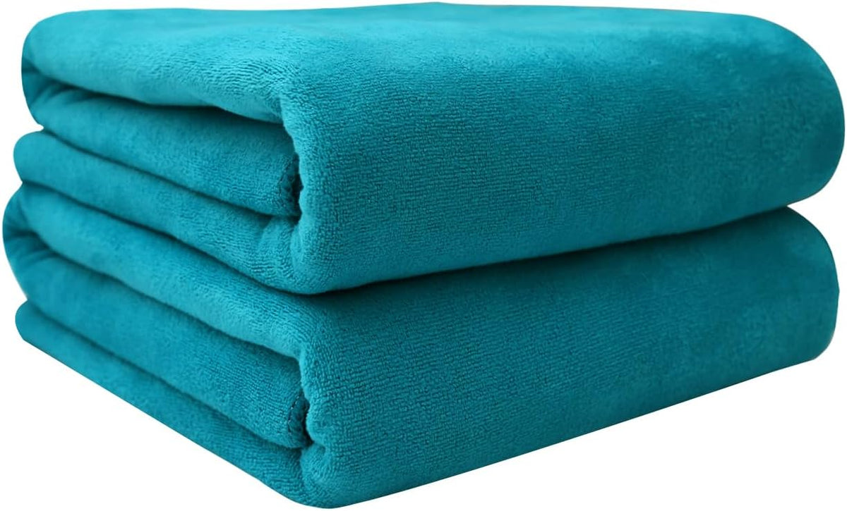 Microfiber Bath Towel (30" x 60"), Oversized Thick Towels, Soft, Super Absorbent and Fast Drying, No Fading Multipurpose Use for Sports, Travel, Fitness, Yoga, 30 in 60 in, Grey Count | Microfiber, Hanging Loop, Oversized, Soft & Absorbent, Fast