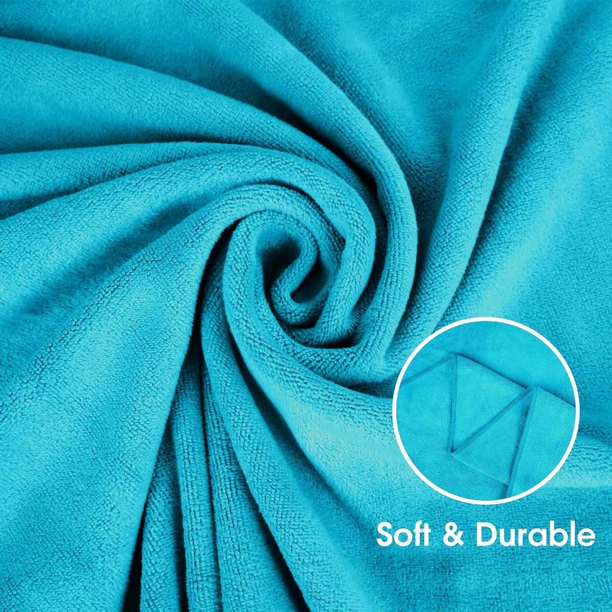 Microfiber Bath Towel (30" x 60"), Oversized Thick Towels, Soft, Super Absorbent and Fast Drying, No Fading Multipurpose Use for Sports, Travel, Fitness, Yoga, 30 in 60 in, Grey Count | Microfiber, Hanging Loop, Oversized, Soft & Absorbent, Fast
