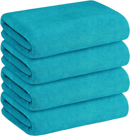 Microfiber Bath Towel (30" x 60"), Oversized Thick Towels, Soft, Super Absorbent and Fast Drying, No Fading Multipurpose Use for Sports, Travel, Fitness, Yoga, 30 in 60 in, Grey Count | Microfiber, Hanging Loop, Oversized, Soft & Absorbent, Fast