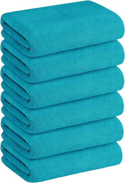 Microfiber Bath Towel (30" x 60"), Oversized Thick Towels, Soft, Super Absorbent and Fast Drying, No Fading Multipurpose Use for Sports, Travel, Fitness, Yoga, 30 in 60 in, Grey Count | Microfiber, Hanging Loop, Oversized, Soft & Absorbent, Fast