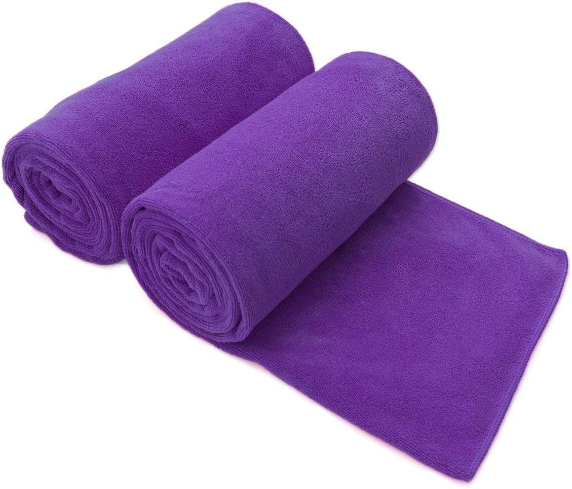 Microfiber Bath Towel (30" x 60"), Oversized Thick Towels, Soft, Super Absorbent and Fast Drying, No Fading Multipurpose Use for Sports, Travel, Fitness, Yoga, 30 in 60 in, Grey Count | Microfiber, Hanging Loop, Oversized, Soft & Absorbent, Fast