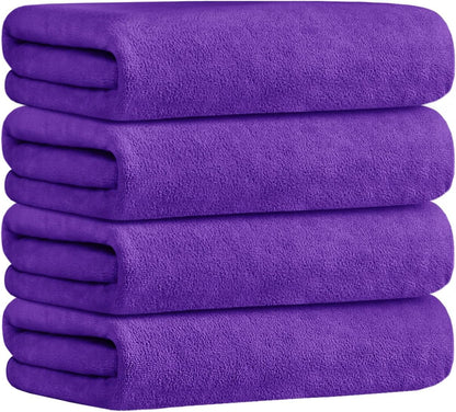 Microfiber Bath Towel (30" x 60"), Oversized Thick Towels, Soft, Super Absorbent and Fast Drying, No Fading Multipurpose Use for Sports, Travel, Fitness, Yoga, 30 in 60 in, Grey Count | Microfiber, Hanging Loop, Oversized, Soft & Absorbent, Fast