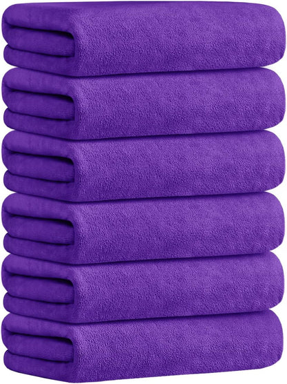 Microfiber Bath Towel (30" x 60"), Oversized Thick Towels, Soft, Super Absorbent and Fast Drying, No Fading Multipurpose Use for Sports, Travel, Fitness, Yoga, 30 in 60 in, Grey Count | Microfiber, Hanging Loop, Oversized, Soft & Absorbent, Fast