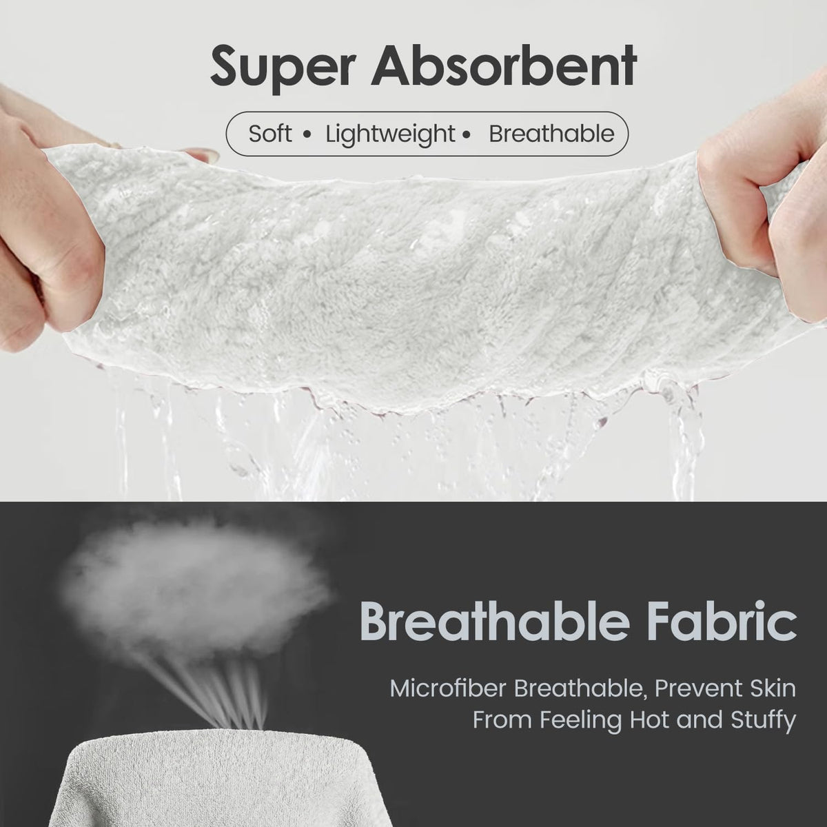 Microfiber Bath Towel (30" x 60"), Oversized Thick Towels, Soft, Super Absorbent and Fast Drying, No Fading Multipurpose Use for Sports, Travel, Fitness, Yoga, 30 in 60 in, Grey Count | Microfiber, Hanging Loop, Oversized, Soft & Absorbent, Fast