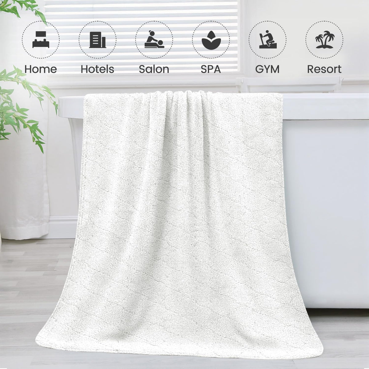Microfiber Bath Towel (30" x 60"), Oversized Thick Towels, Soft, Super Absorbent and Fast Drying, No Fading Multipurpose Use for Sports, Travel, Fitness, Yoga, 30 in 60 in, Grey Count | Microfiber, Hanging Loop, Oversized, Soft & Absorbent, Fast
