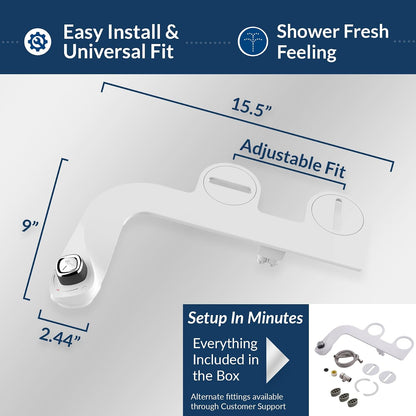 SlimEdge Bidet Attachment for Toilet, Non Electric, Dual Nozzles