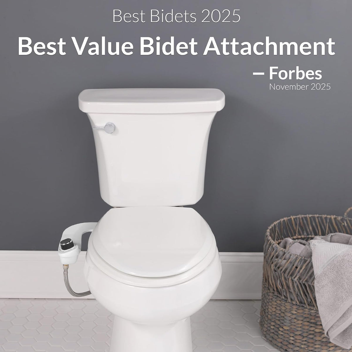 SlimEdge Bidet Attachment for Toilet, Non Electric, Dual Nozzles
