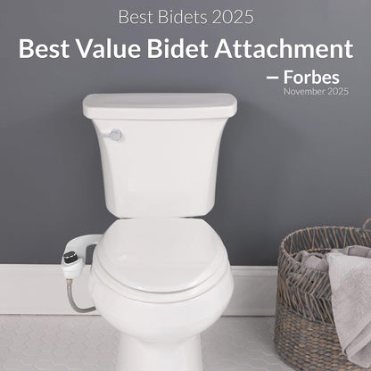 SlimEdge Bidet Attachment for Toilet, Non Electric, Dual Nozzles
