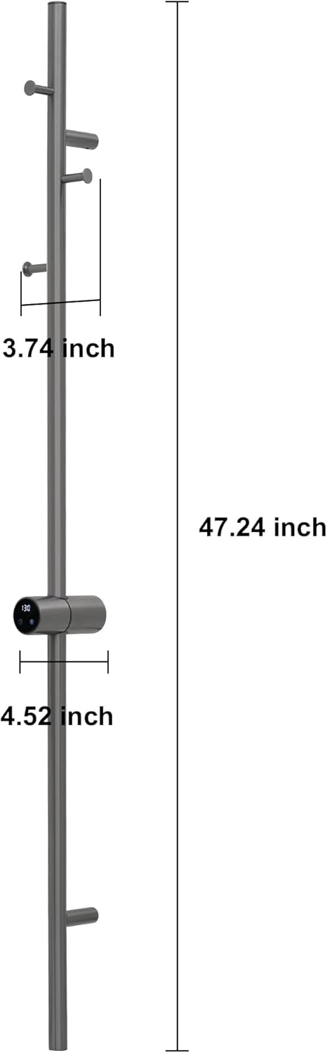 Heated Towel Racks for Bathroom, Wall Mounted Electric Towel Warmer Racks with Timer & Temperature Control, 10 Bar Stainless Steel Towel Heater for Bathroom (Round-Brushed Gold, 10 Bars)