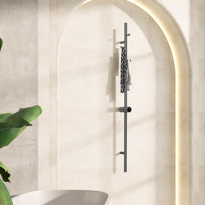 Heated Towel Racks for Bathroom, Wall Mounted Electric Towel Warmer Racks with Timer & Temperature Control, 10 Bar Stainless Steel Towel Heater for Bathroom (Round-Brushed Gold, 10 Bars)