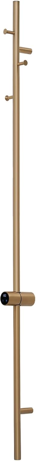 Heated Towel Racks for Bathroom, Wall Mounted Electric Towel Warmer Racks with Timer & Temperature Control, 10 Bar Stainless Steel Towel Heater for Bathroom (Round-Brushed Gold, 10 Bars)