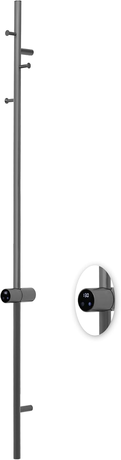 Heated Towel Racks for Bathroom, Wall Mounted Electric Towel Warmer Racks with Timer & Temperature Control, 10 Bar Stainless Steel Towel Heater for Bathroom (Round-Brushed Gold, 10 Bars)