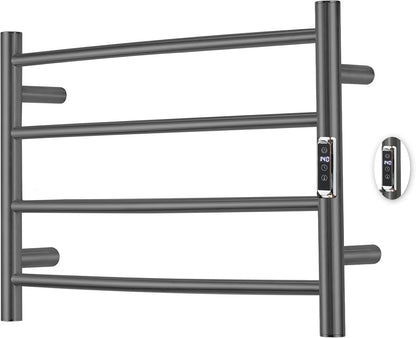 Heated Towel Racks for Bathroom, Wall Mounted Electric Towel Warmer Racks with Timer & Temperature Control, 10 Bar Stainless Steel Towel Heater for Bathroom (Round-Brushed Gold, 10 Bars)