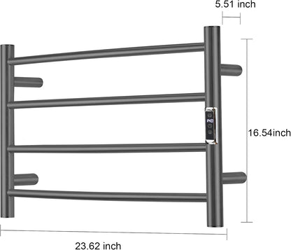 Heated Towel Racks for Bathroom, Wall Mounted Electric Towel Warmer Racks with Timer & Temperature Control, 10 Bar Stainless Steel Towel Heater for Bathroom (Round-Brushed Gold, 10 Bars)