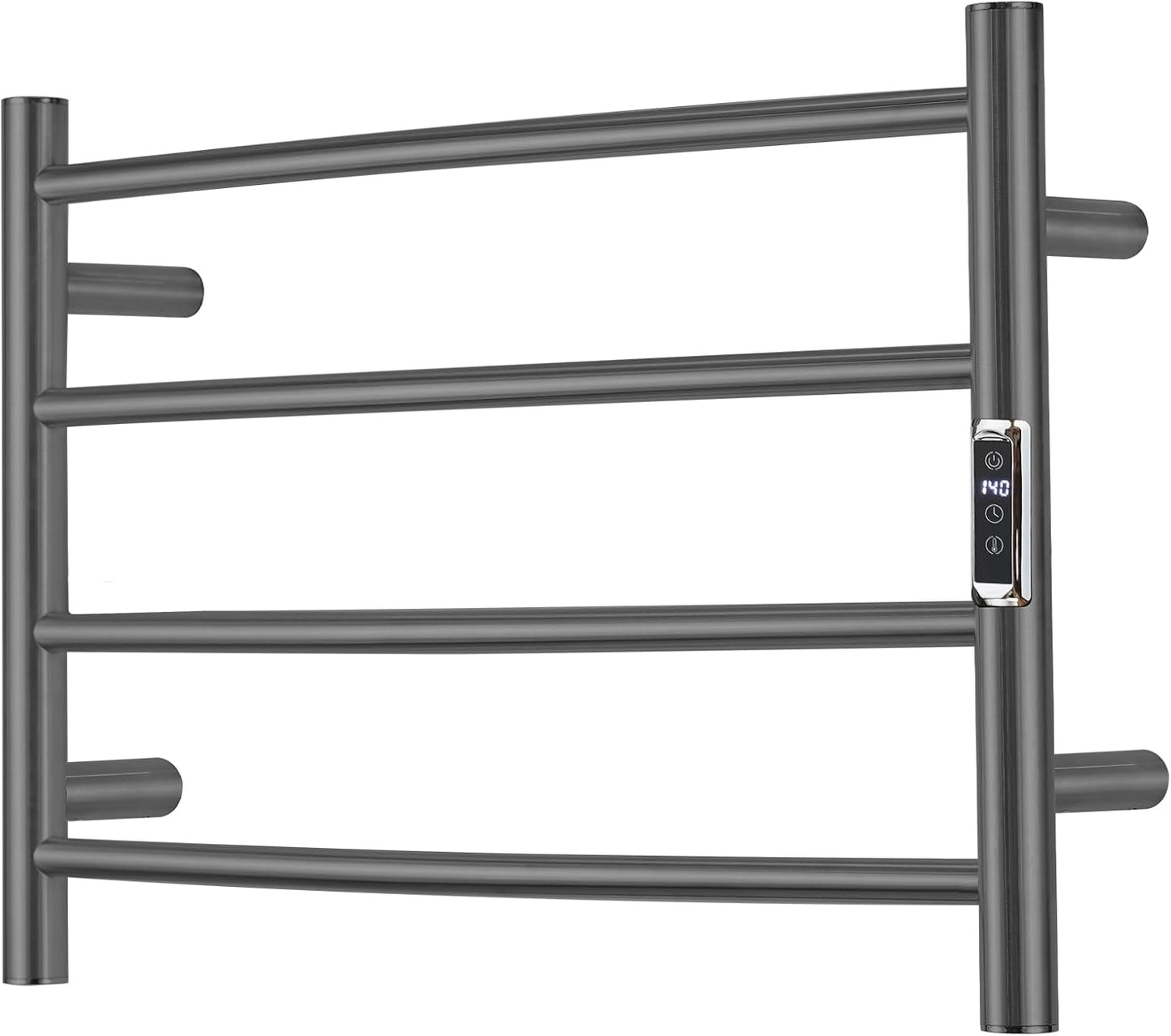 Heated Towel Racks for Bathroom, Wall Mounted Electric Towel Warmer Racks with Timer & Temperature Control, 10 Bar Stainless Steel Towel Heater for Bathroom (Round-Brushed Gold, 10 Bars)