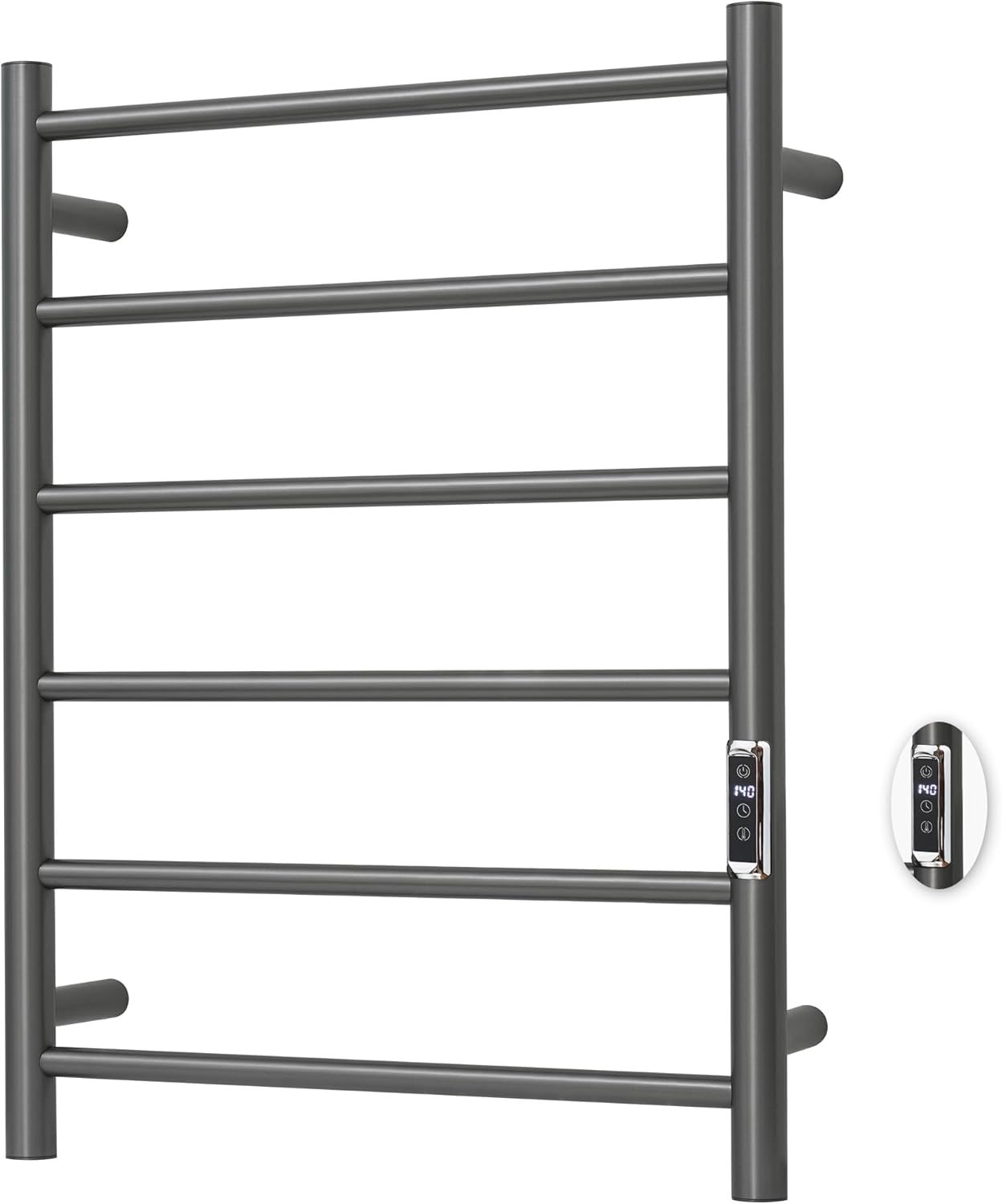 Heated Towel Racks for Bathroom, Wall Mounted Electric Towel Warmer Racks with Timer & Temperature Control, 10 Bar Stainless Steel Towel Heater for Bathroom (Round-Brushed Gold, 10 Bars)