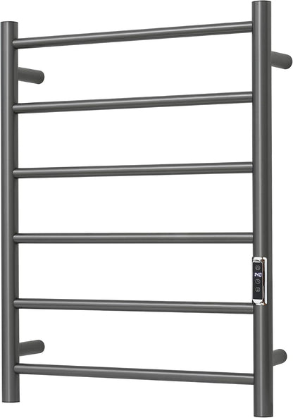 Heated Towel Racks for Bathroom, Wall Mounted Electric Towel Warmer Racks with Timer & Temperature Control, 10 Bar Stainless Steel Towel Heater for Bathroom (Round-Brushed Gold, 10 Bars)
