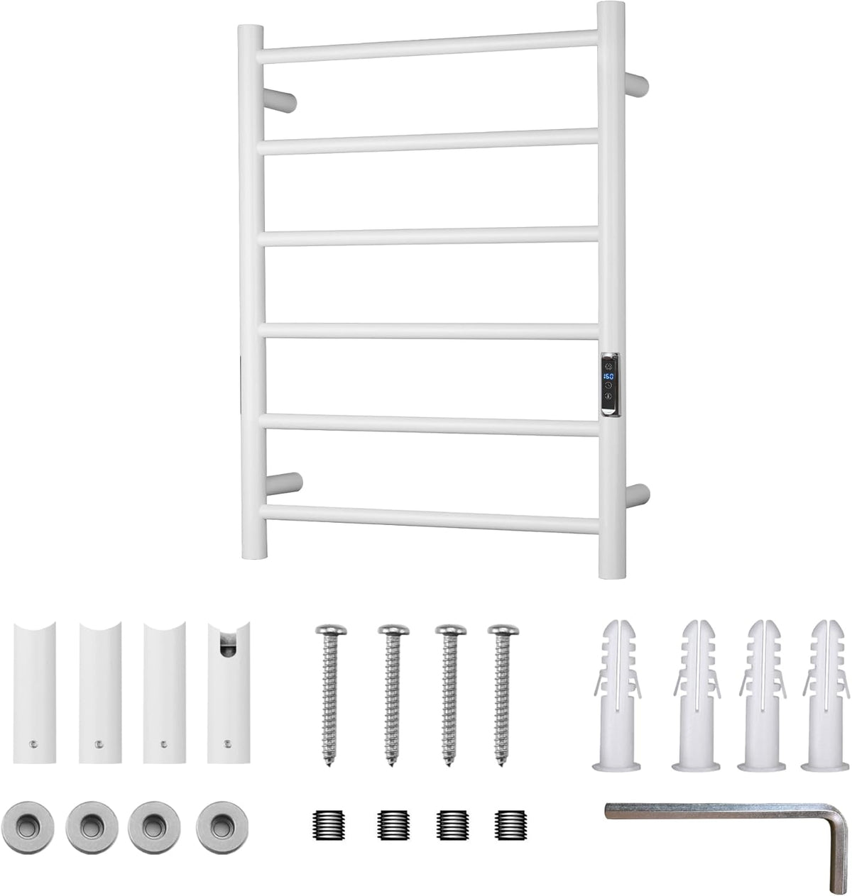 Heated Towel Racks for Bathroom, Wall Mounted Electric Towel Warmer Racks with Timer & Temperature Control, 10 Bar Stainless Steel Towel Heater for Bathroom (Round-Brushed Gold, 10 Bars)