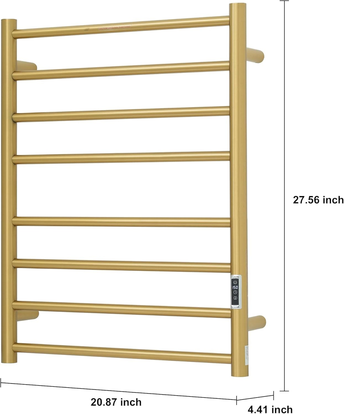 Heated Towel Racks for Bathroom, Wall Mounted Electric Towel Warmer Racks with Timer & Temperature Control, 10 Bar Stainless Steel Towel Heater for Bathroom (Round-Brushed Gold, 10 Bars)