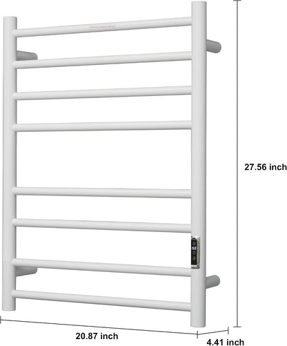 Heated Towel Racks for Bathroom, Wall Mounted Electric Towel Warmer Racks with Timer & Temperature Control, 10 Bar Stainless Steel Towel Heater for Bathroom (Round-Brushed Gold, 10 Bars)