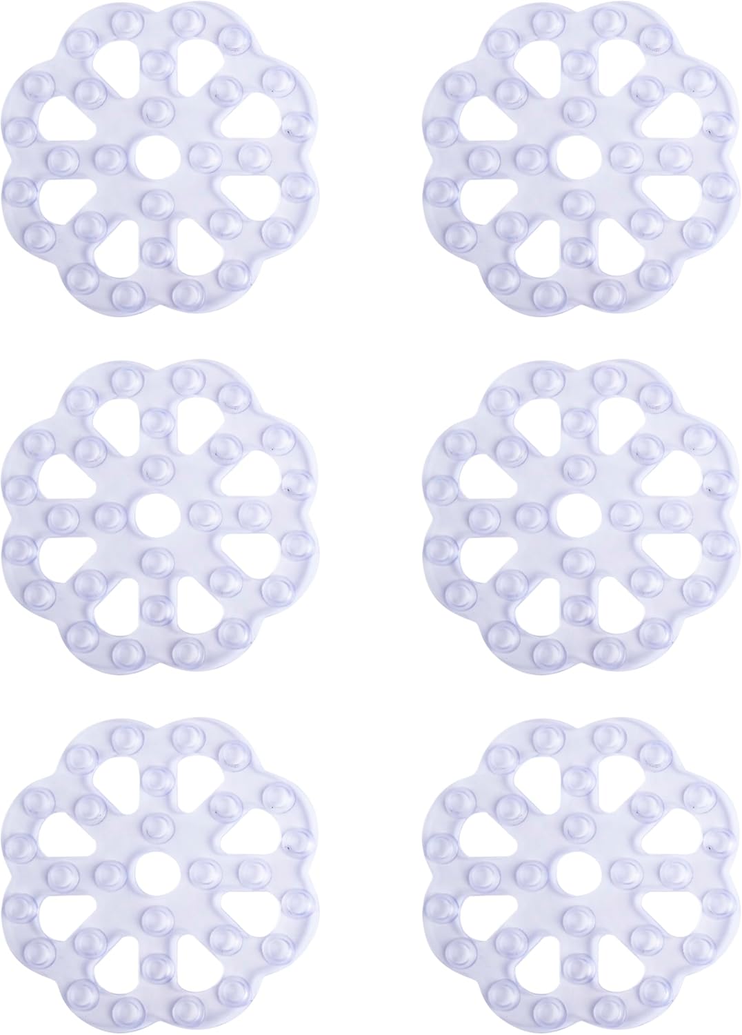 KN61549 Vinyl Bath Treads with Suction Cups for Use Inside the Bathroom Shower, 5" L x 5" W, Clear
