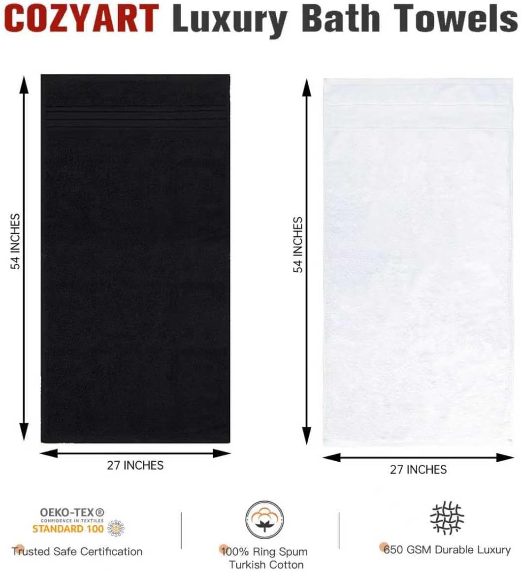 Luxury Bath Towels 4 PCS, 27x54 650 GSM Turkish Cotton Burnt Orange