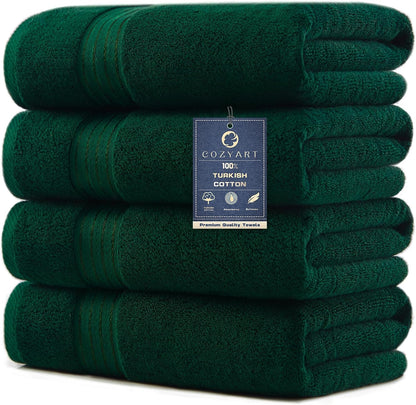 Luxury Bath Towels 4 PCS, 27x54 650 GSM Turkish Cotton Burnt Orange