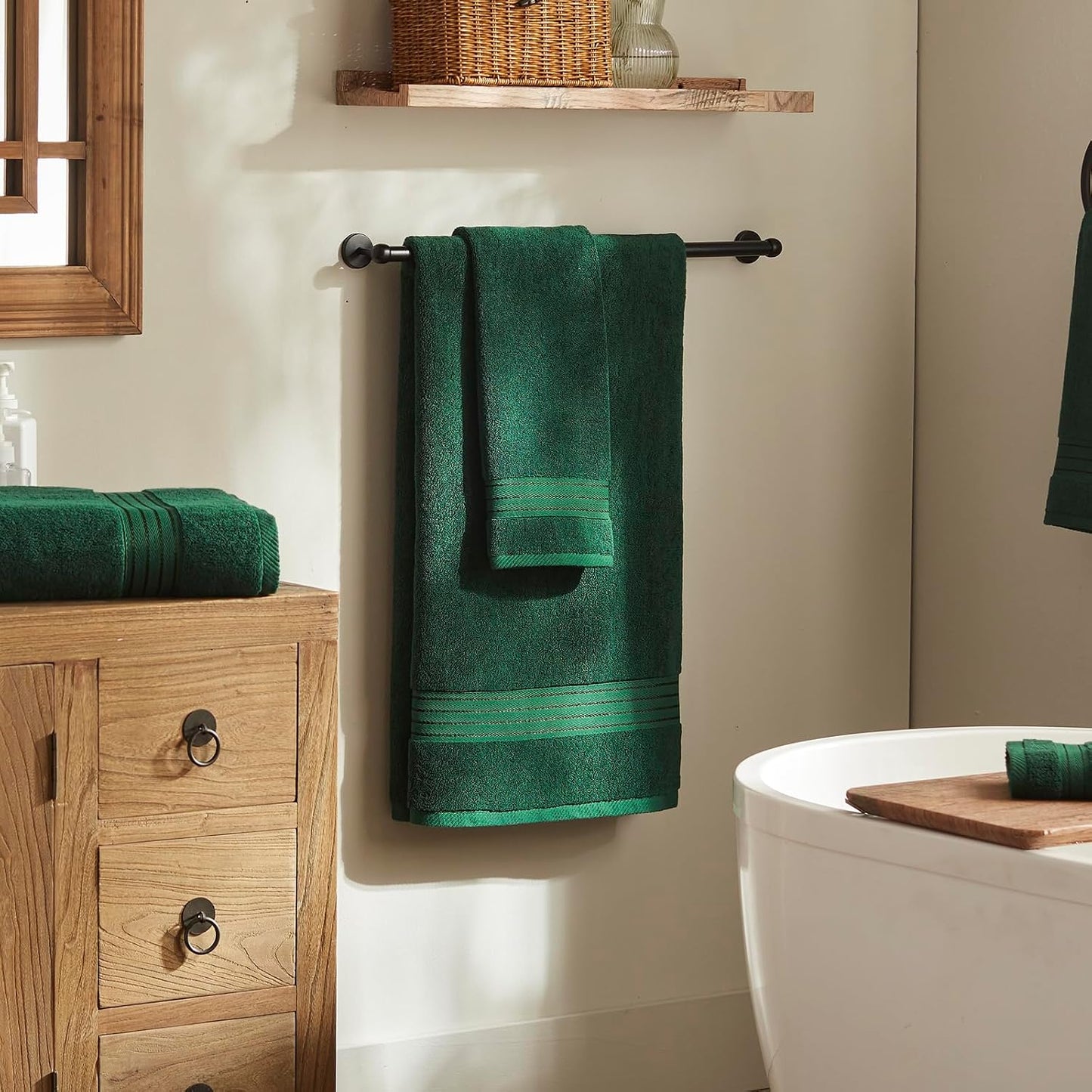 Luxury Bath Towels 4 PCS, 27x54 650 GSM Turkish Cotton Burnt Orange