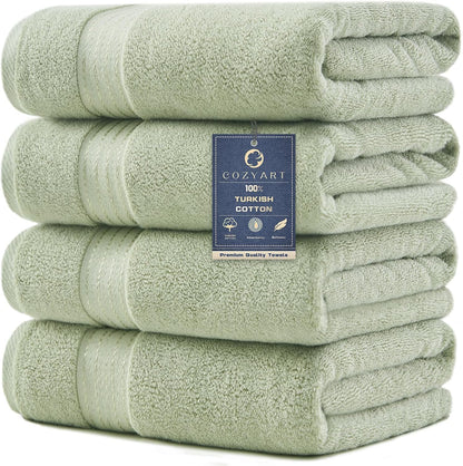 Luxury Bath Towels 4 PCS, 27x54 650 GSM Turkish Cotton Burnt Orange