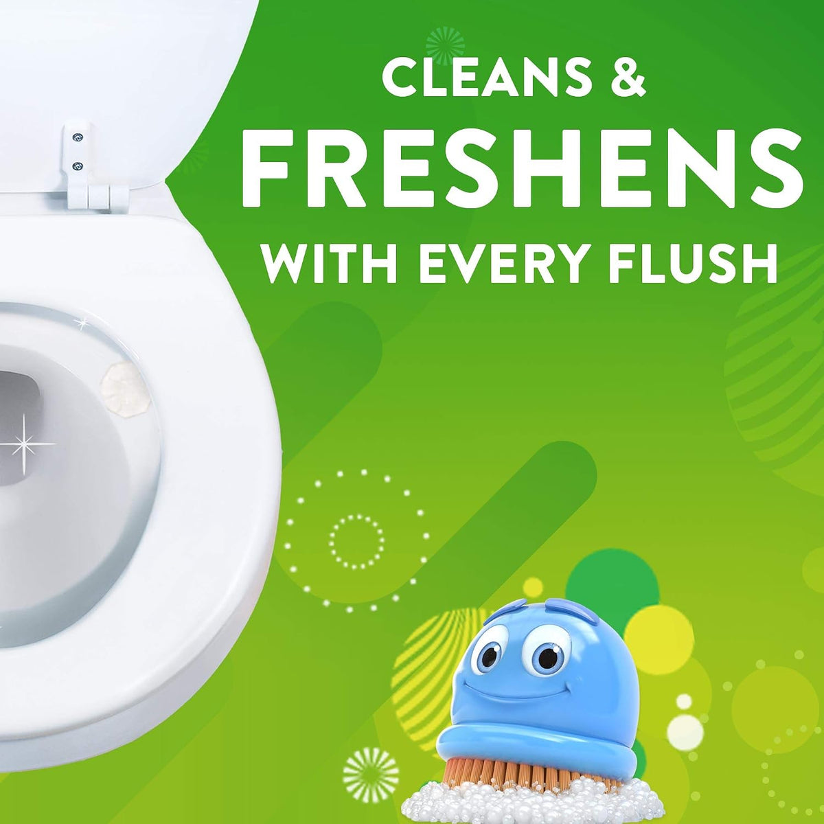 Fresh Gel Toilet Bowl Cleaning Stamps, Helps Keep Toilet Clean and Helps Prevent Limescale & Rings, Berry Burst Scent, 1 Dispenser with 6 Fresh Gel Stamps