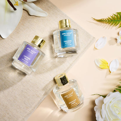 Reed Diffuser Set of 3,Clean Linen Ocean Mist&Sea Salt Lavender Eucalyptus Oil Reed Diffusers for Bedroom Living Room Office Aromatherapy Oil Reed Diffuser for Gift 50ml x 3